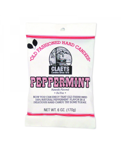 Clearance Special - Claeys Old Fashioned Hard Candy Peppermint - 6oz (170g) **Best Before: 6 December 23**