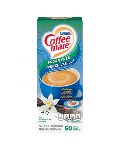 Clearance Special - Coffee-Mate - Sugar Free French Vanilla - Liquid Creamer Singles - 50-Piece x 3/8fl.oz (11ml) **Best Before: May 2024**