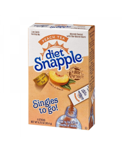 Diet Snapple Singles to go! Peach Tea 6-Pack - 0.72oz (20.4g)