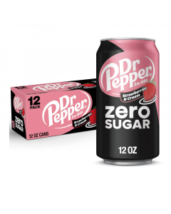 Dr Pepper Strawberries & Cream Zero Sugar - 12-Pack (12 x 12fl.oz (355ml))