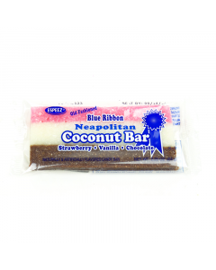 Clearance Special - Espeez - Blue Ribbon Neapolitan (Strawberry, Vanilla, Chocolate) Coconut Bar 2.25oz (64g) **Best Before: 15th August 2023**