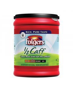 Clearance Special - Folgers 1/2 Caff Coffee - 10.8oz (306g) **Best Before: 15 October 23**