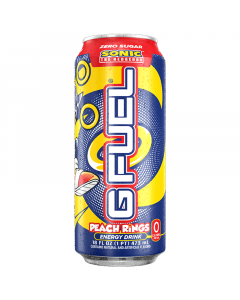 G FUEL - Sonic the Hedgehog Peach Rings (Peach Ring Candy Flavour) Zero Sugar Energy Drink - 16fl.oz (473ml)