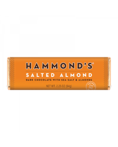 Clearance Special - Hammond's Salted Almond Dark Chocolate Bar - 2.25oz (64g) **Best Before: 21 November 23**