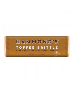 Clearance Special - Hammond's Toffee Brittle Dark Chocolate Bar - 2.25oz (64g) **Best Before: 11 January 24**