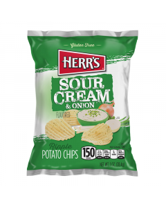 Clearance Special - Herr's Sour Cream & Onion Ripples Potato Chips - 1oz (28.4g) **Best Before: 21st January 2024**