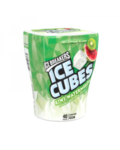 Ice Breakers Ice Cubes Kiwi Watermelon Gum Bottle Sugar Free 3.24oz (92g)