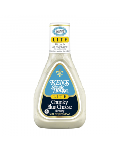 Clearance Special - Ken's Steak House Lite Chunky Blue Cheese Dressing - 16oz (473ml) **Best Before: 3rd May 2023**