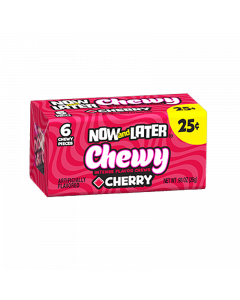 Clearance Special - Now & Later 6 Piece CHEWY Cherry Candy 0.93oz (26g) **Best Before: December 23**