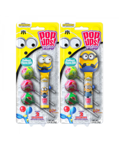 Clearance Special - POP UPS! Lollipops Minions Blister Pack - 1.26oz (36g) **Best Before: 13th May 2024**