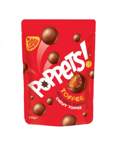 Poppets Milk Chocolate Coated Chewy Toffee Pouch - 120g [UK]