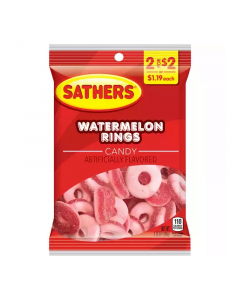 Clearance Special - Sathers Watermelon Rings - 3.75oz (106g) **Best Before: 30 November 23**