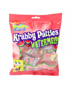 Spongebob Squarepants Gummy Krabby Patties Watermelon Peg Bag - 2.54oz (72g)
