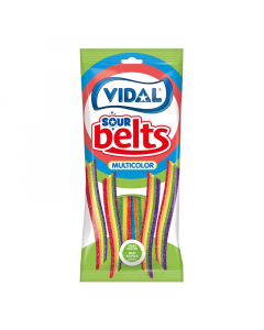 Vidal Sour Belts Multicolor Fruit Flavour Candy - 3.17oz (90g)