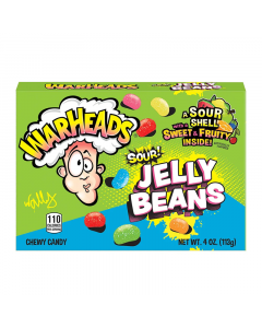 Clearance Special - Warheads - Sour Jelly Beans Theatre Box - 4oz (113g) **Best Before: November/December 23**